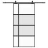 vidaXL Skyved&oslash;r med monteringssett svart 102,5x205 cm herdet glass