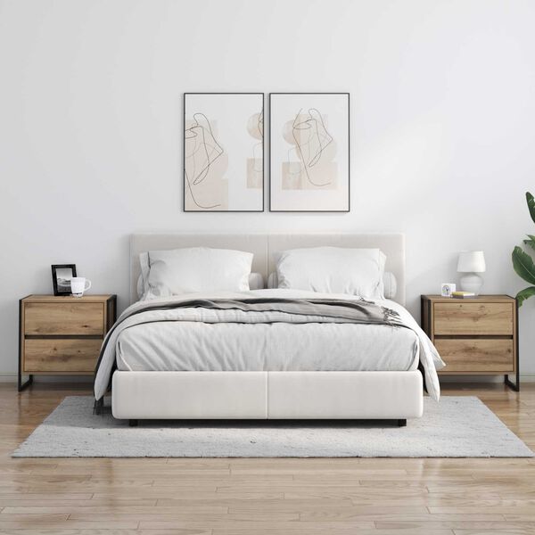 vidaXL Nattbord Kunstnerisk Eik 50 x 39.5 x 50 cm Konstruert tre