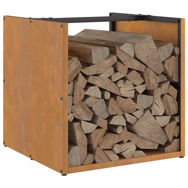 vidaXL Vedstativ 40x40x40 cm oksidert st&aring;l