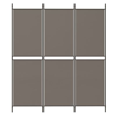 vidaXL Romdeler 3 paneler antrasitt 150x180cm stoff