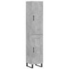 vidaXL Highboard betonggr&aring; 34,5x34x180 cm konstruert tre