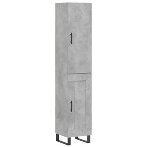 vidaXL Highboard betonggr&aring; 34,5x34x180 cm konstruert tre