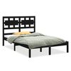 vidaXL Sengeramme svart heltre 150x200 cm King Size