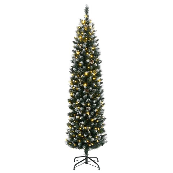 vidaXL Kunstig slankt juletre med 150 LED 120 cm