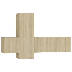 vidaXL TV-benksett 3 stk sonoma eik konstruert tre