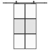 vidaXL Skyved&oslash;r med monteringssett svart 102,5x205 cm herdet glass