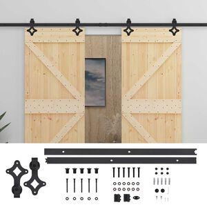 vidaXL Skyved&oslash;r 2 pcs Naturlig og svart Heltre furu