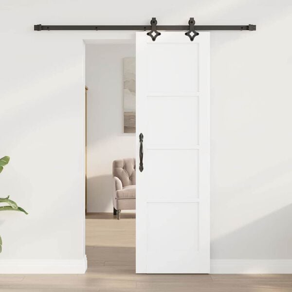 vidaXL Skyved&oslash;r Hvit og svart 61 x 198,5 cm Massiv furu