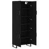 vidaXL Highboard svart 69,5x34x180 cm konstruert tre
