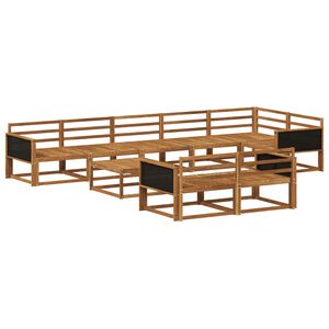 vidaXL Utend&oslash;rs sofa-sett 9 pcs Naturlig Solid akasietre