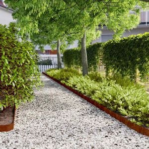 vidaXL Gjerdekant 10 pcs 10 x 103 cm Cortenst&aring;l Rusten