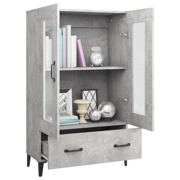 vidaXL Highboard betonggrå 70x31x115 cm konstruert tre