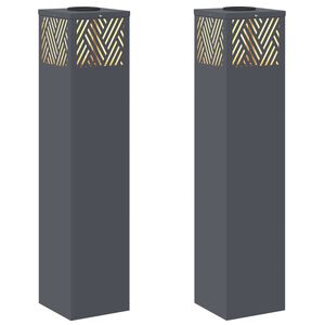 vidaXL Solenergi LED stibelys 2 stk. Varmhvit 18 x 18 x 80 cm