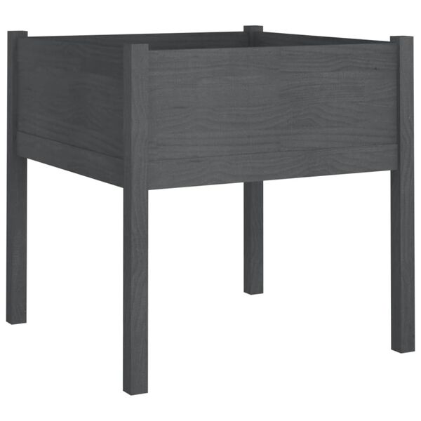 vidaXL Plantekasser 2 stk grå 70x70x70 heltre furu