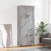 vidaXL Highboard betonggr&aring; 69,5x34x180 cm konstruert tre