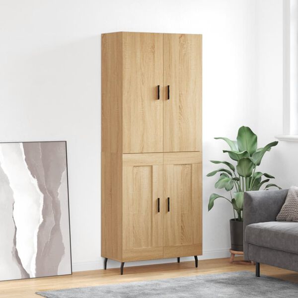 vidaXL Highboard sonoma eik 69,5x34x180 cm konstruert tre