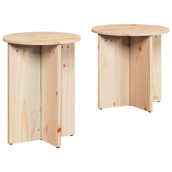 vidaXL Kaffebord 2 pcs Naturlig