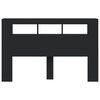 vidaXL Sengegavl med LED svart 160x18,5x103,5 cm konstruert tre
