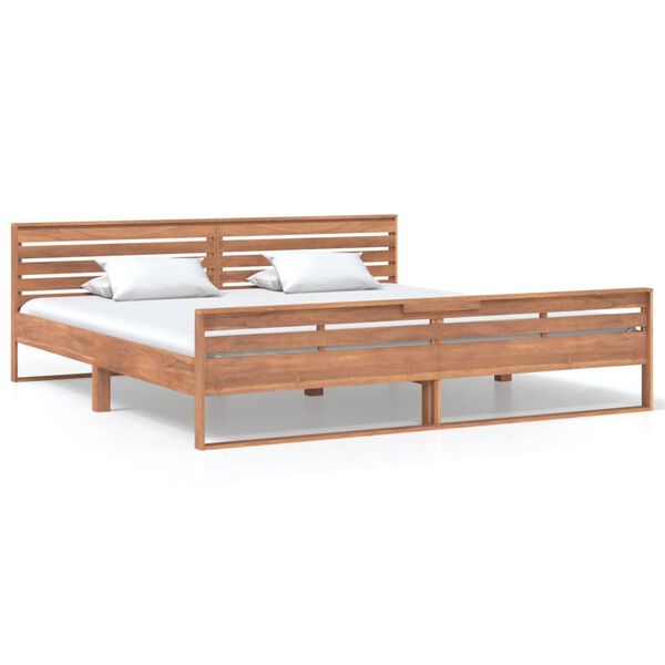 vidaXL Sengeramme heltre teak 200x200 cm