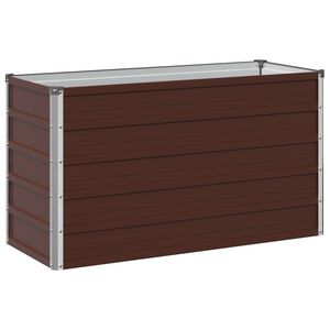 vidaXL Hevet Hagebed Brun 100 x 40 x 55 cm kaldvalset st&aring;l