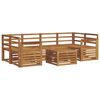 vidaXL Utend&oslash;rs sofa-sett 7 pcs Naturlig Solid akasietre