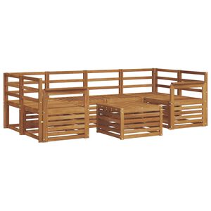 vidaXL Utend&oslash;rs sofa-sett 7 pcs Naturlig Solid akasietre