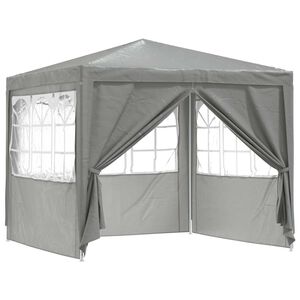 vidaXL Partytelt 250 x 250 x 240 cm Lysegr&aring; PE og st&aring;l