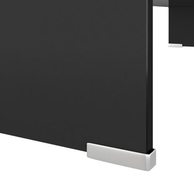 vidaXL TV-benk glass svart 90x30x13 cm