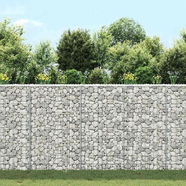 vidaXL Gabion h&oslash;ybed trapesform galvanisert st&aring;l 100x20x100 cm