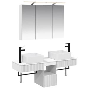 vidaXL Baderomsskapsett 4 pcs Hvit 100 x 14,5 x 70 cm Konstruert tre