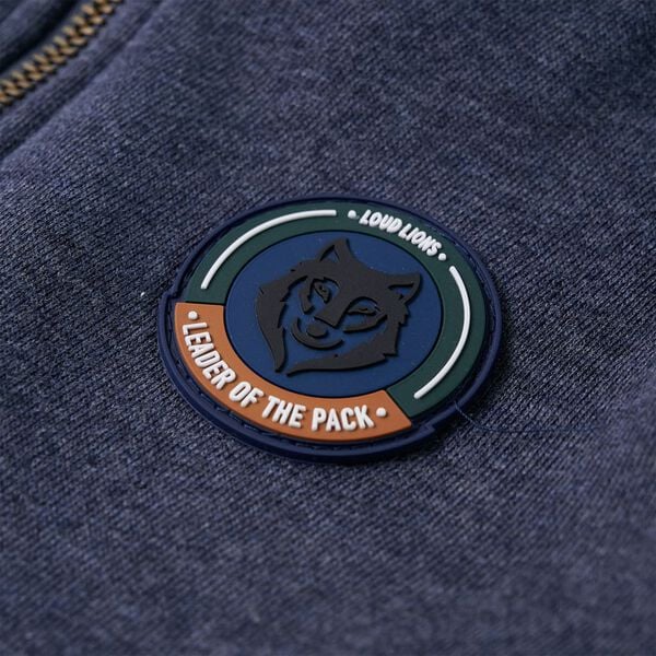 Hettegenser for barn med glidel&aring;s m&oslash;rkebl&aring; melert 116