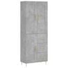 vidaXL Highboard betonggr&aring; 69,5x34x180 cm konstruert tre
