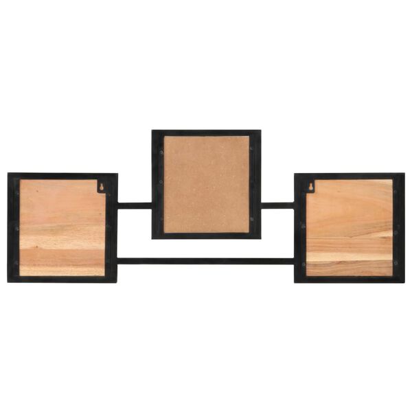 vidaXL Veggmontert knaggrekke 90x1x35 cm heltre akasie og jern