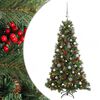 vidaXL Kunstig juletre med julekuler 150 cm 150 LED-lys Varmhvit