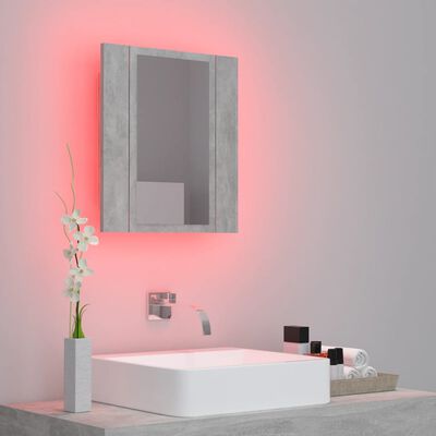 vidaXL LED-speilskap til baderom betonggrå 40x12x45 cm