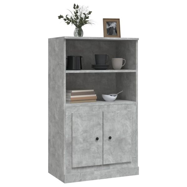 vidaXL Highboard betonggrå 60x35,5x103,5 cm konstruert tre