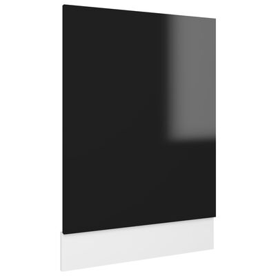 vidaXL Oppvaskmaskinspanel høyglans svart 45x3x67 cm sponplate