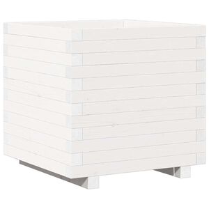 vidaXL Plantekasse hvit 50x50x49,5 cm heltre furu