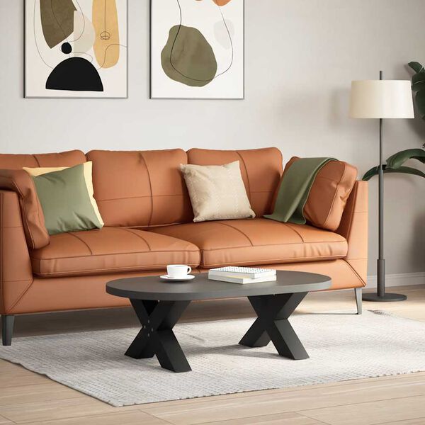 vidaXL Salongbordben X-formet 2 stk svart 50x(30-31) cm st&aring;l