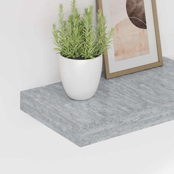 vidaXL Flytende vegghyller 4 stk betonggr&aring; 40x23x3,8 cm MDF