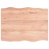 vidaXL Bordplate lysebrun 80x60x(2-6)cm behandlet heltre naturlig kant