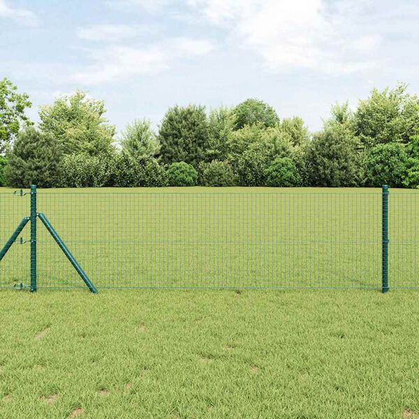 vidaXL Gjerdep&aring;le gr&oslash;nn 10 x 0,8 m (25 x 25 mm mesh) St&aring;l og PVC