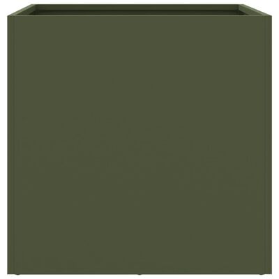vidaXL Plantekasse olivengrønn 49x47x46 cm kaldvalset stål