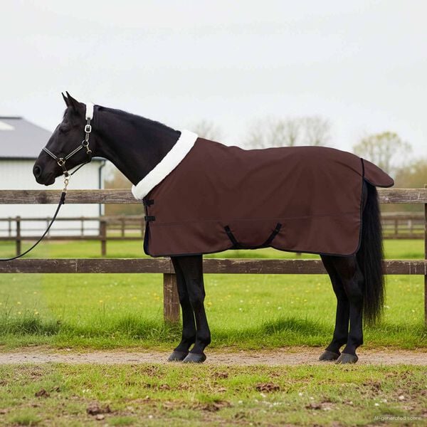 vidaXL Hestepledd Helt m&oslash;rk brun 135 cm Polar fleece
