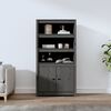 vidaXL Highboard gr&aring; 80x35x154 cm heltre furu