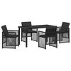 vidaXL Hage Spisegruppe 5 stk. Svart polyrotting