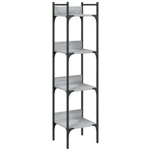 vidaXL Bokhylle 4 etasjer gr&aring; sonoma 35x30x138,5 cm konstruert tre