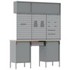 vidaXL Sett med arbeidskabinetter med skuff med lagring 8 pcs R&oslash;d