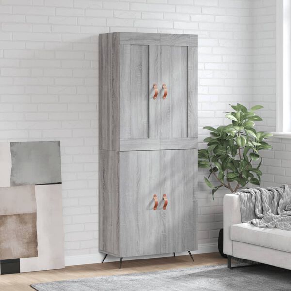 vidaXL Highboard gr&aring; sonoma 69,5x34x180 cm konstruert tre