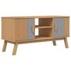 vidaXL TV-benk OLDEN gr&aring; og brun 114x43x57 cm heltre furu
